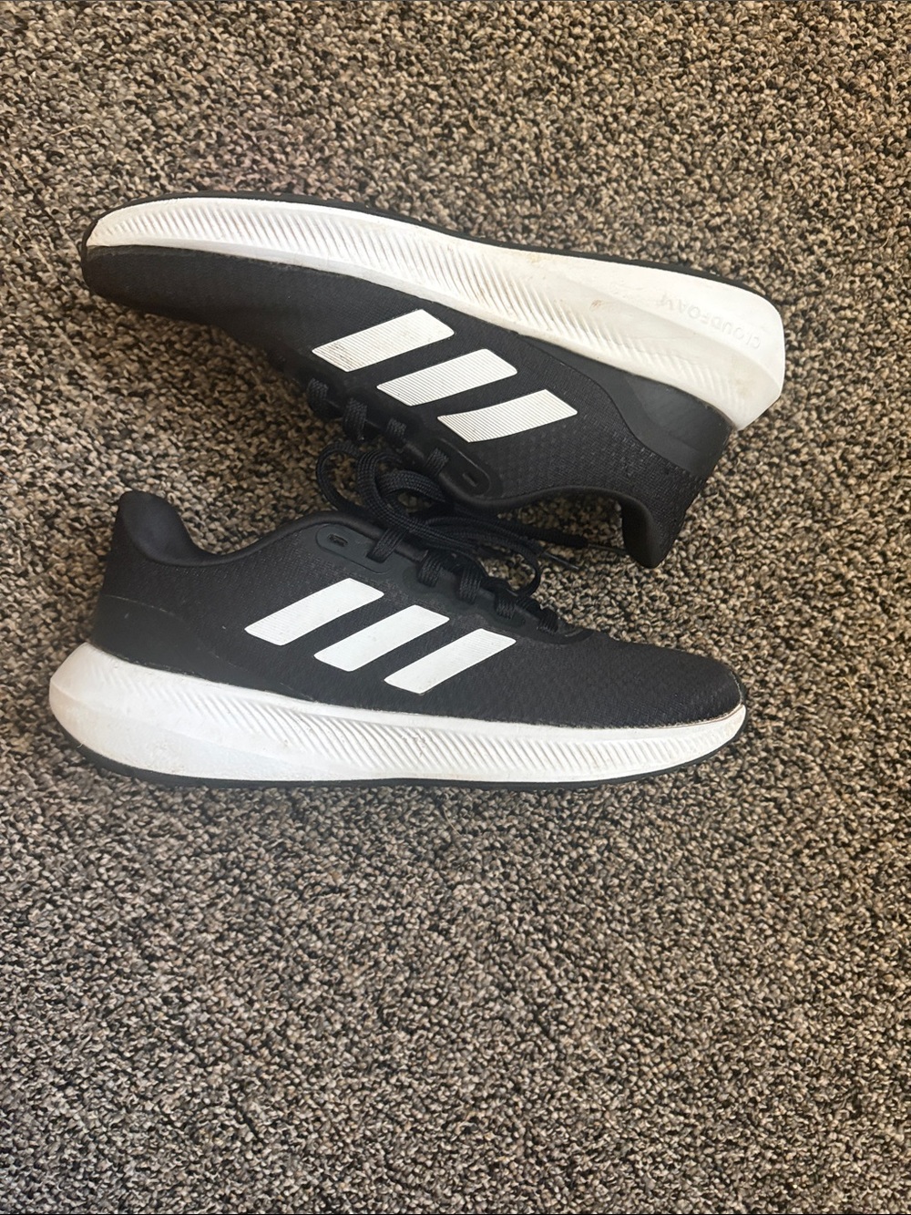 adidas Black and White Lightweight Running Sneakers